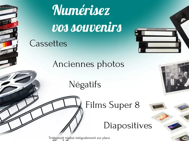 Numérisation de cassettes VHS, Super 8 et photos à Val d’Europe